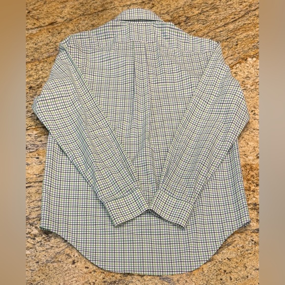 Lauren Ralph Lauren Men’s Shirt Size 16 (34/35) Classic Fit Non-Iron Green Plaid - Picture 2 of 9